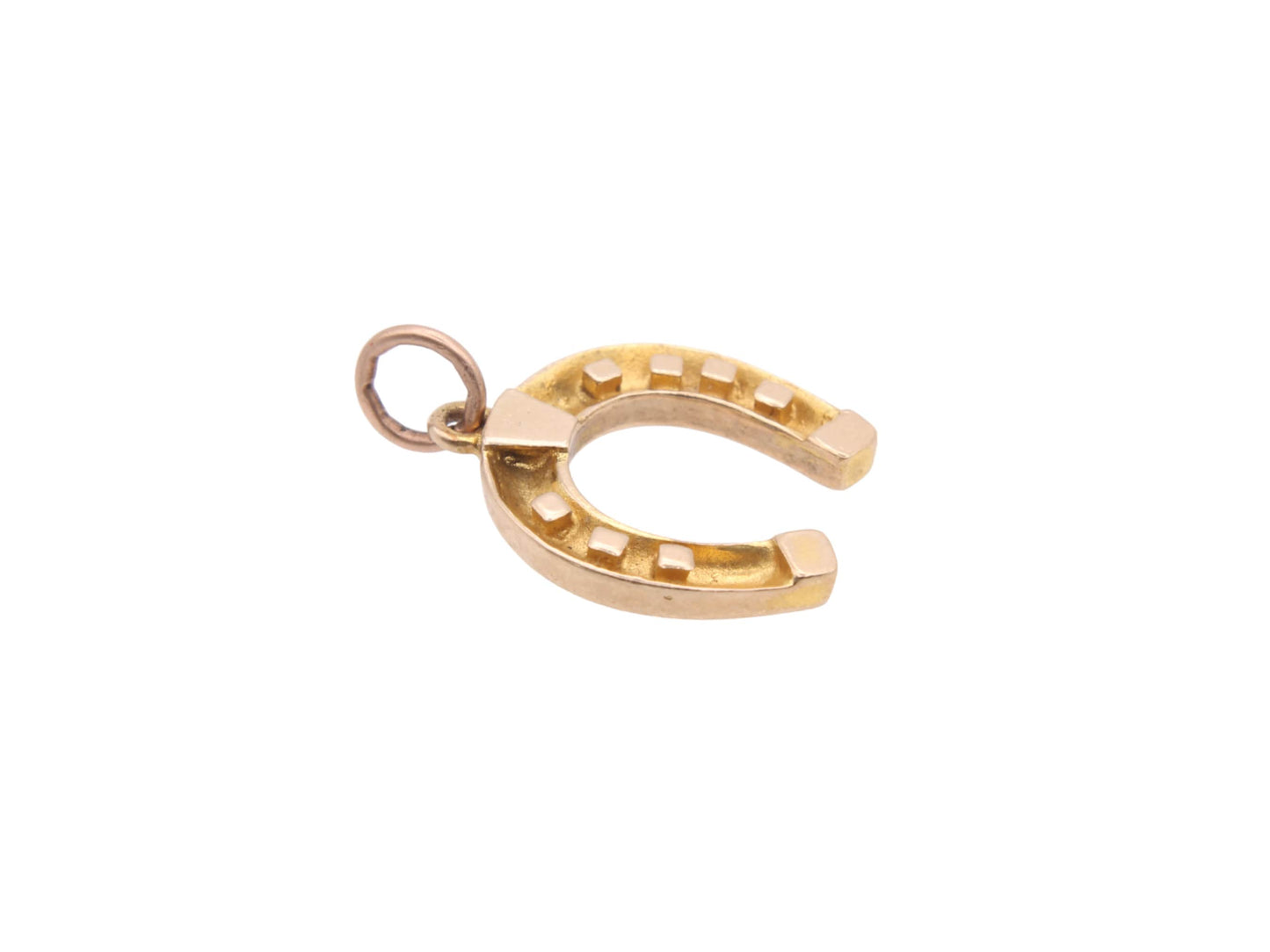 Large Vintage 9ct Solid Gold Lucky Horseshoe Pendant Charm