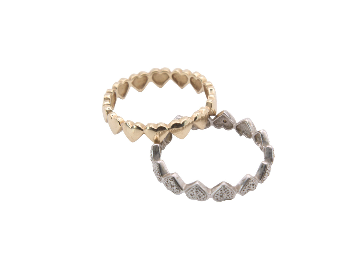 Vintage 9ct Gold Interlocking Heart Rings