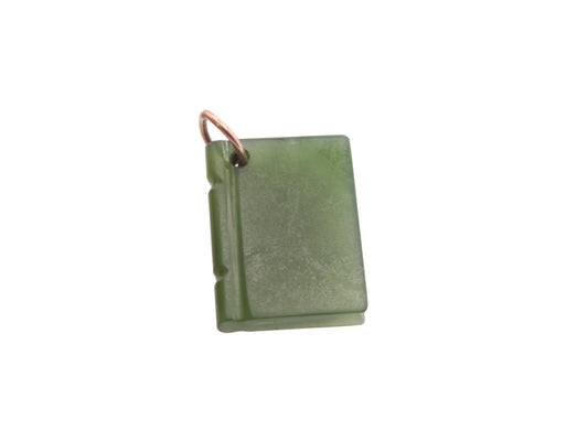 Antique New Zealand Nephrite Book Charm Pendant