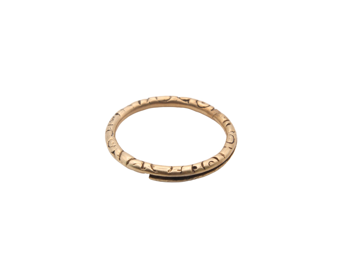 Antique Georgian 9ct Yellow Gold Oversized Chased Split Ring, 27mm Diameter