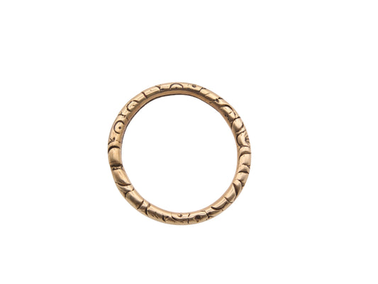 Antique Georgian 9ct Yellow Gold Oversized Chased Split Ring, 27mm Diameter