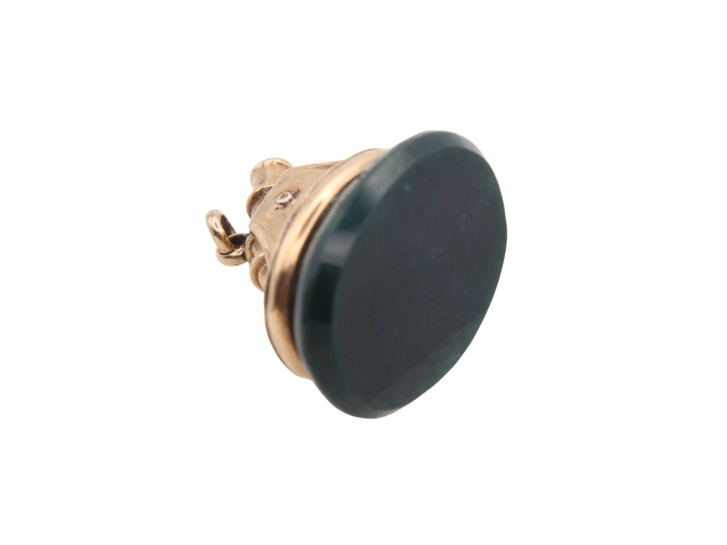 Antique Victorian 9ct Gold Bloodstone Cannon Fob Pendant