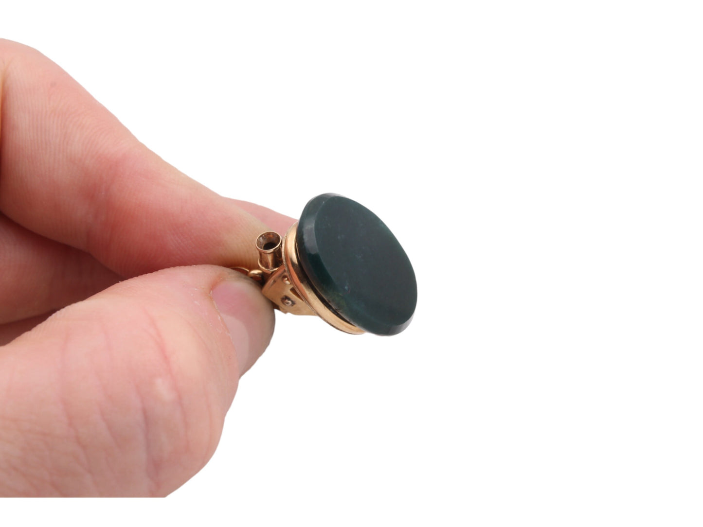 Antique Victorian 9ct Gold Bloodstone Cannon Fob Pendant