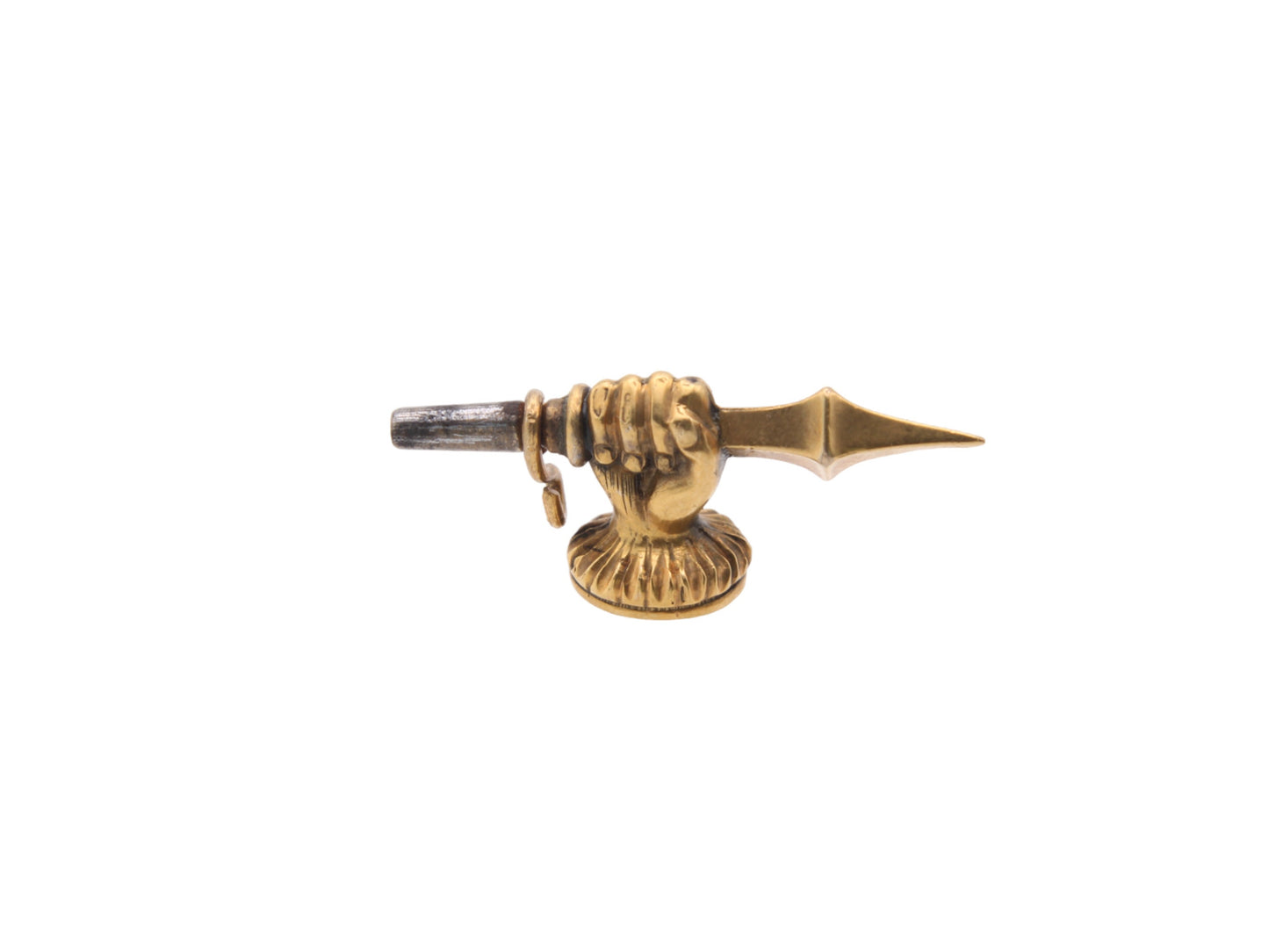 Antique 15ct Gold Clenched Fist Hand Pendant Watch Key