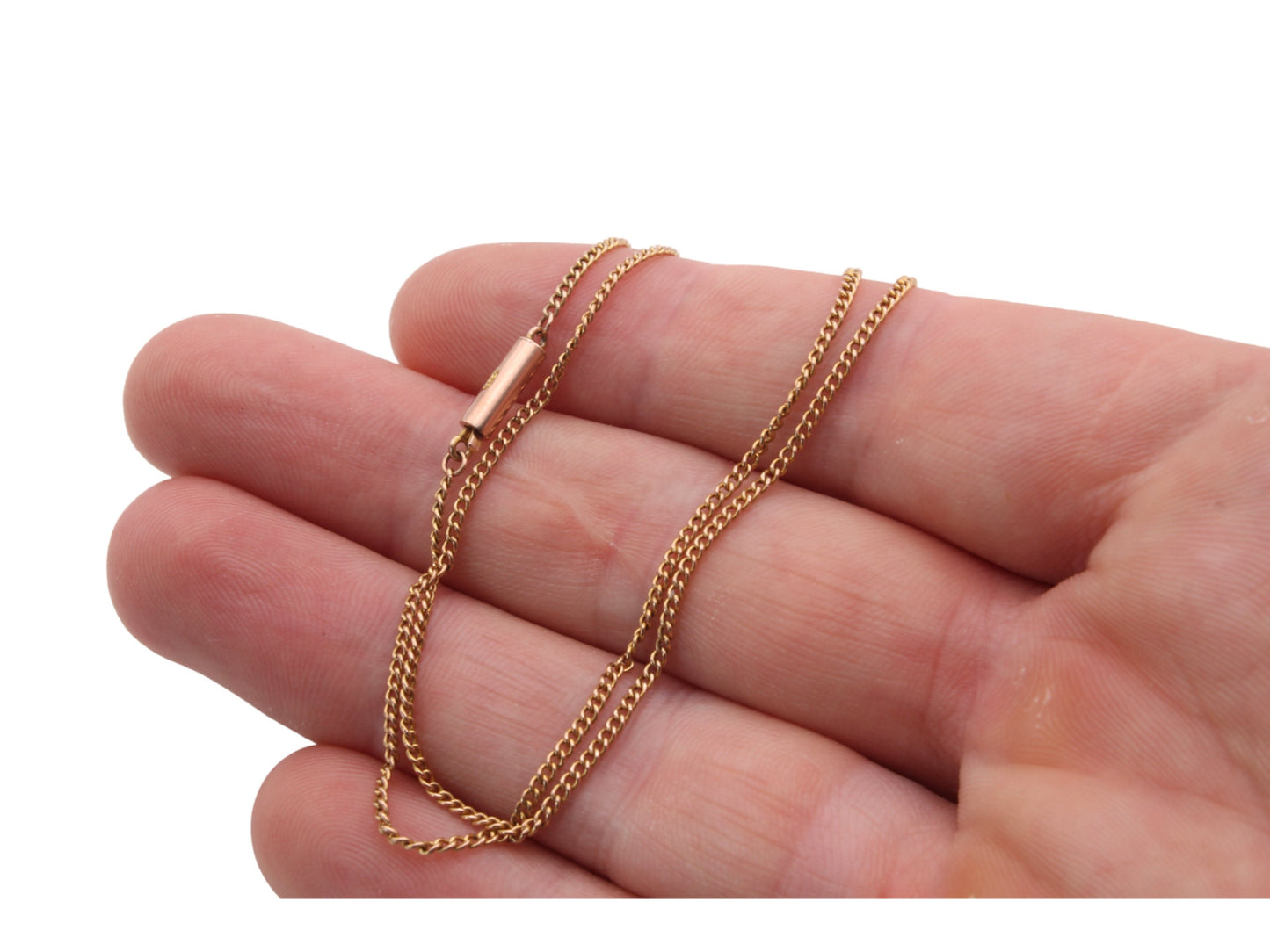 Antique 9ct Gold Curb Link Necklace