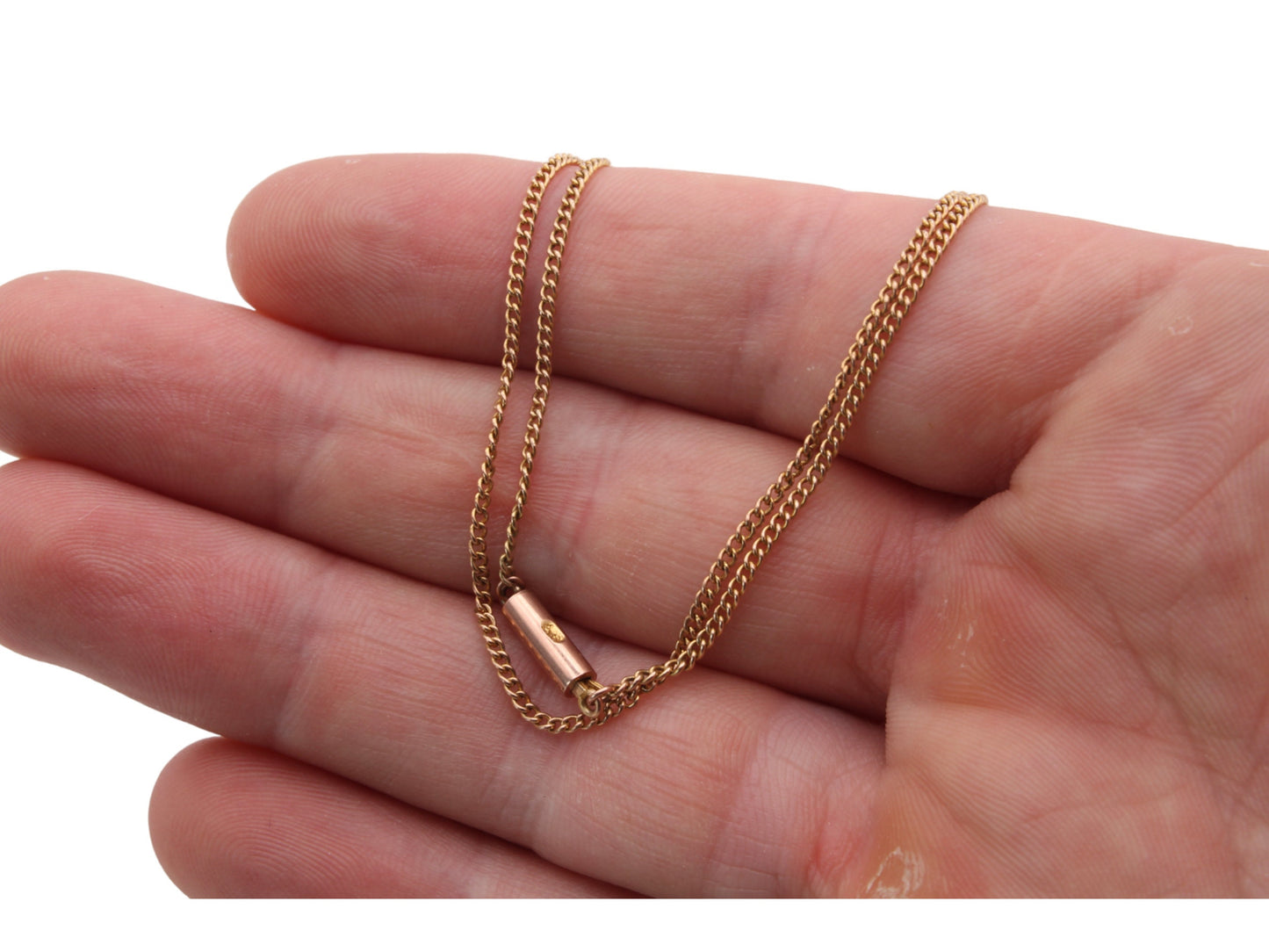 Antique 9ct Gold Curb Link Necklace
