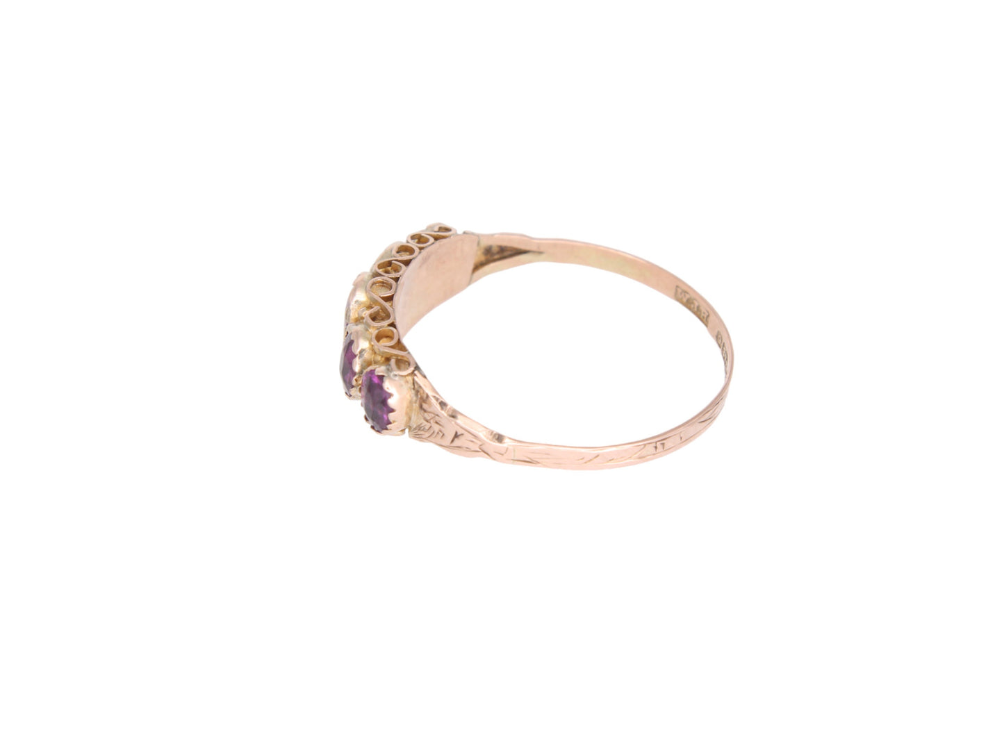 Antique 9ct Gold Purple Garnet Ring