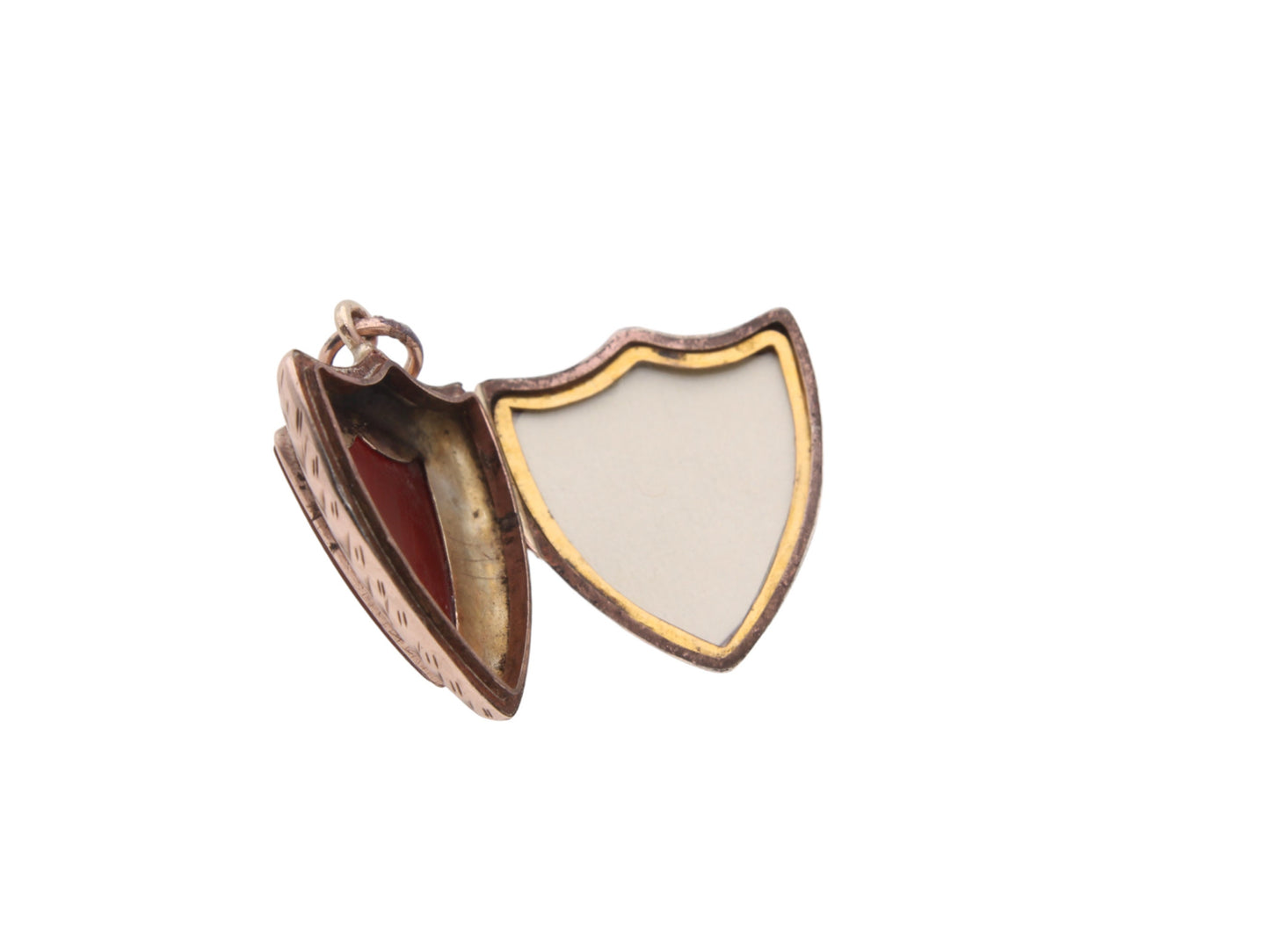 Antique Victorian 9ct Gold & Carnelian Shield Shaped Locket