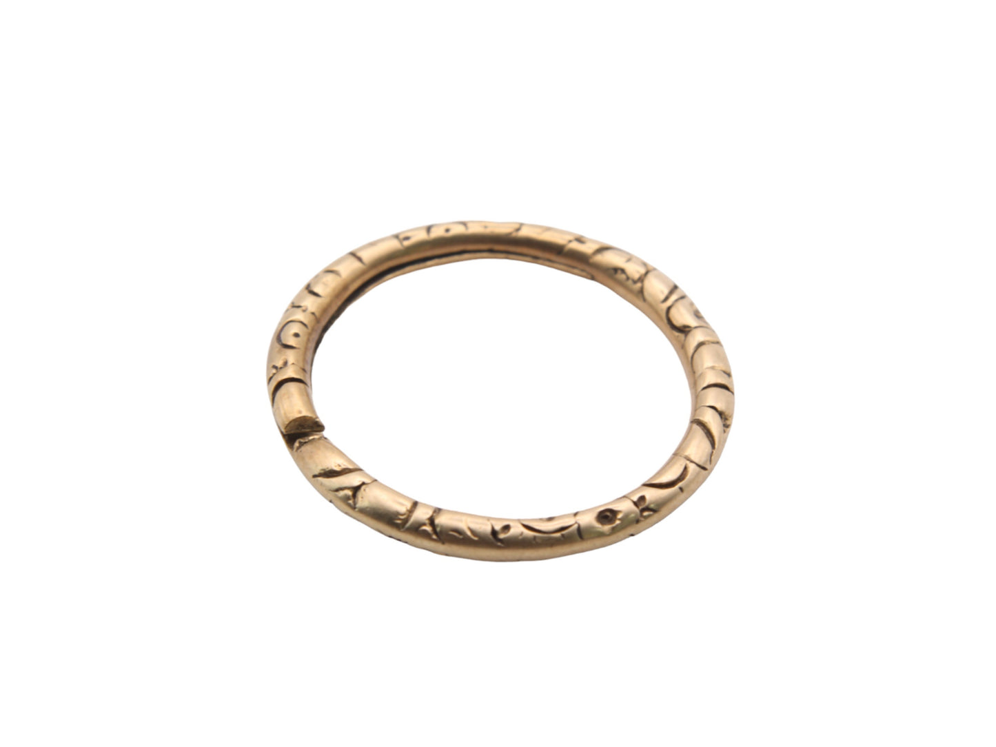 Antique Georgian 9ct Yellow Gold Oversized Chased Split Ring, 27mm Diameter