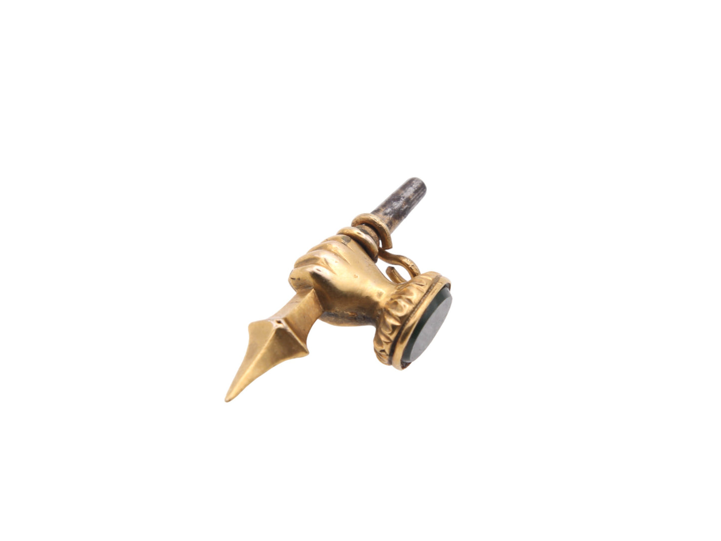 Antique 15ct Gold Clenched Fist Hand Pendant Watch Key