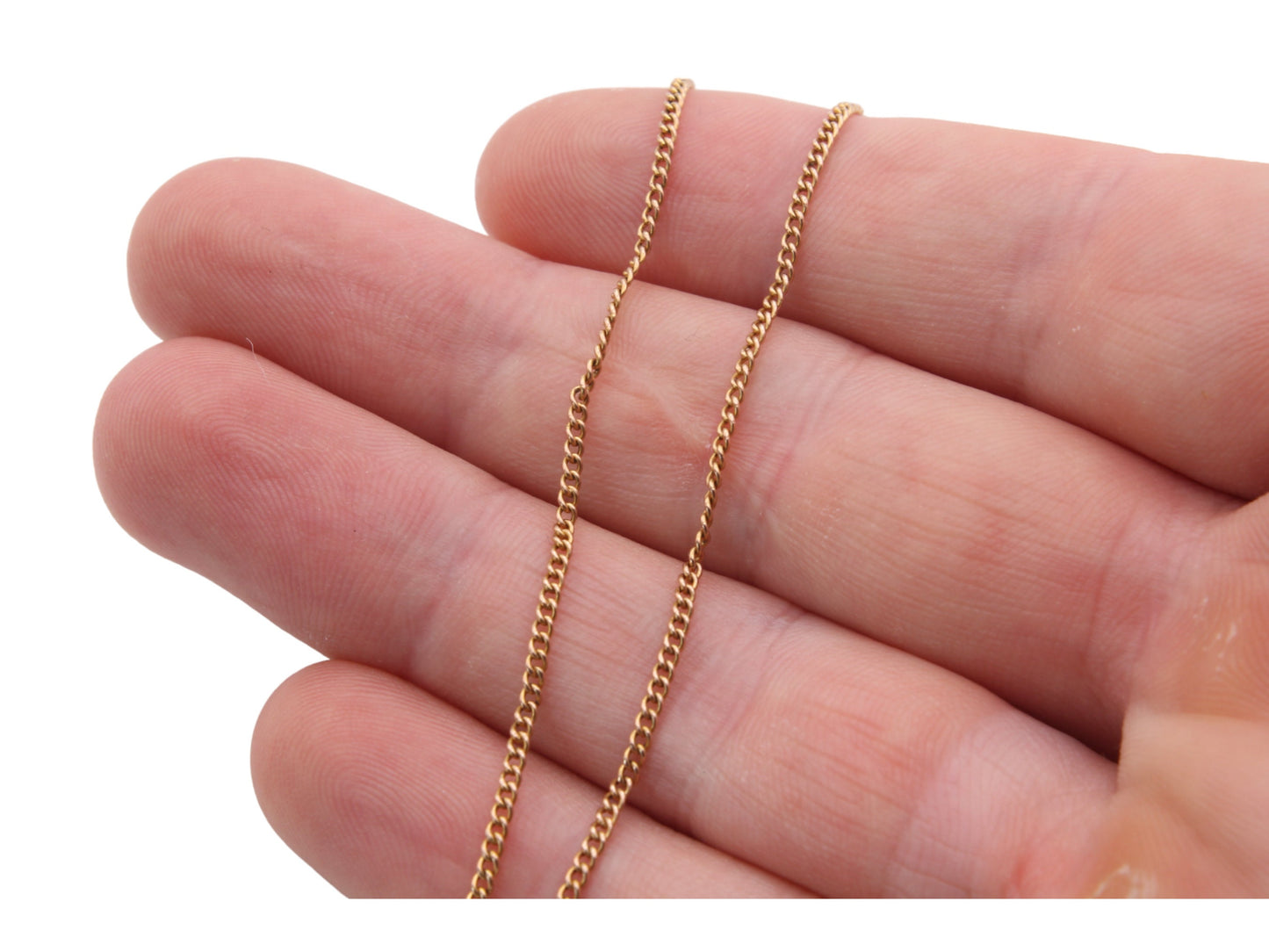 Antique 9ct Gold Curb Link Necklace