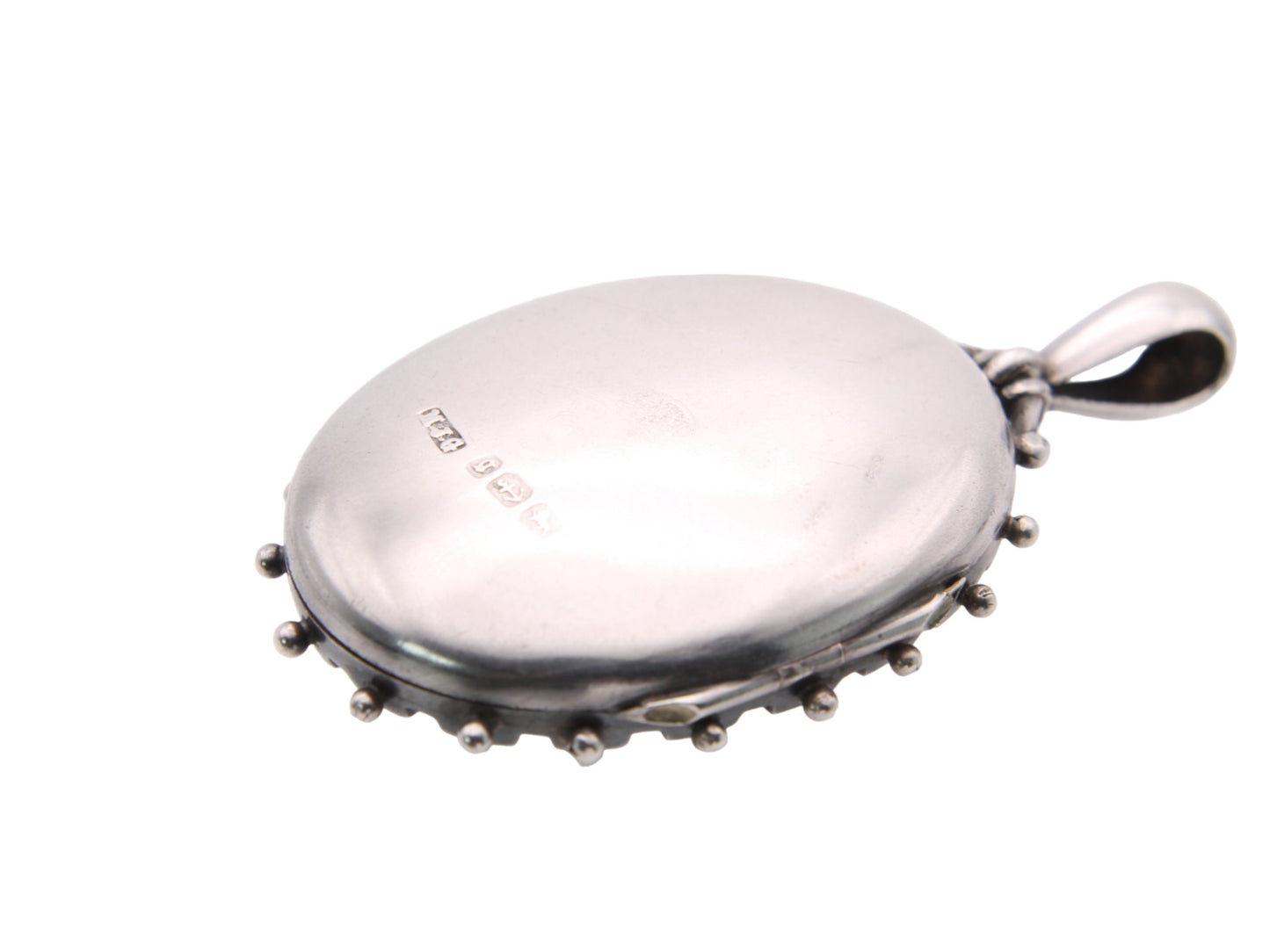 Antique Victorian Forget Me Not Silver Locket, 1881