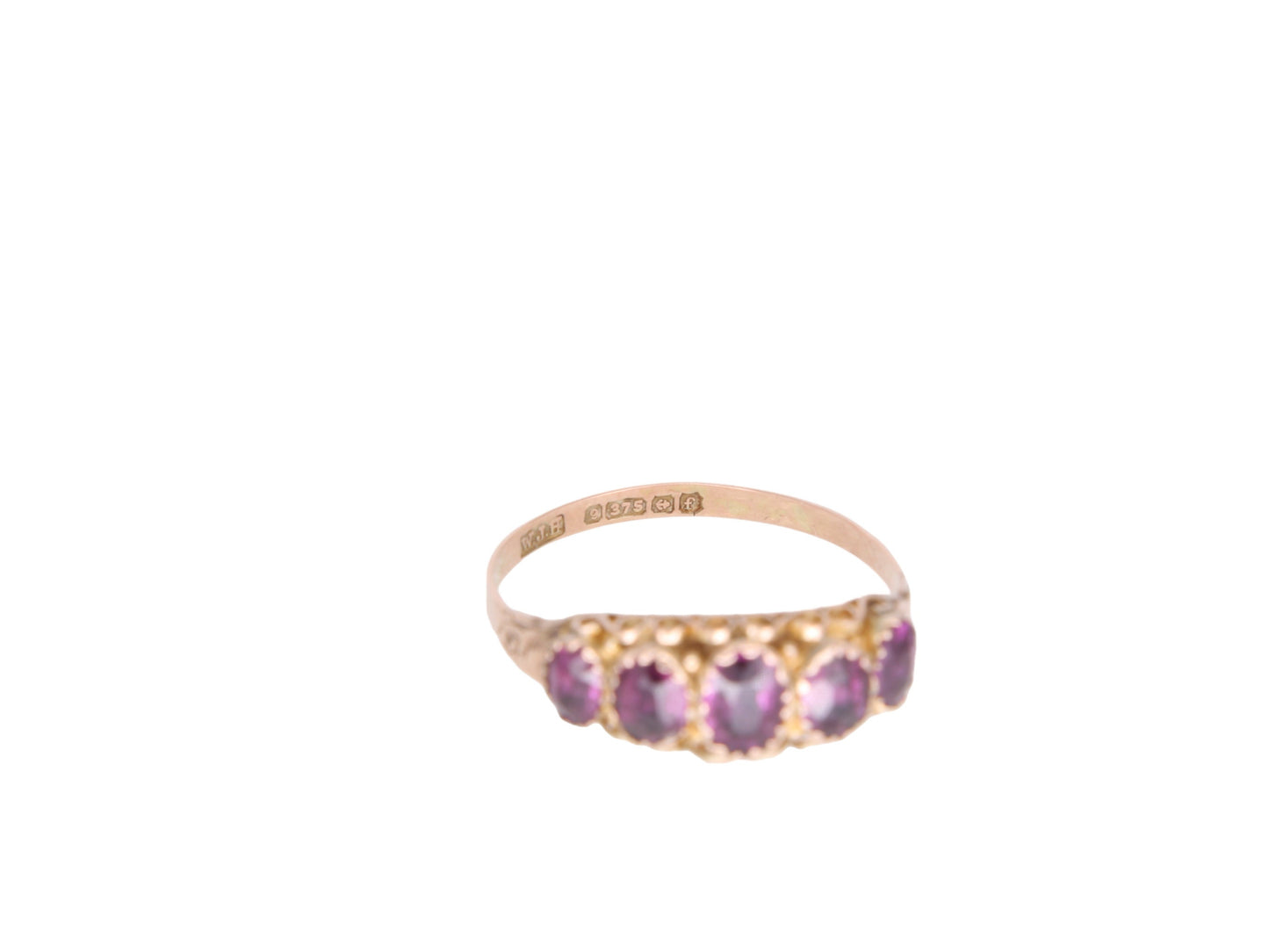 Antique 9ct Gold Purple Garnet Ring