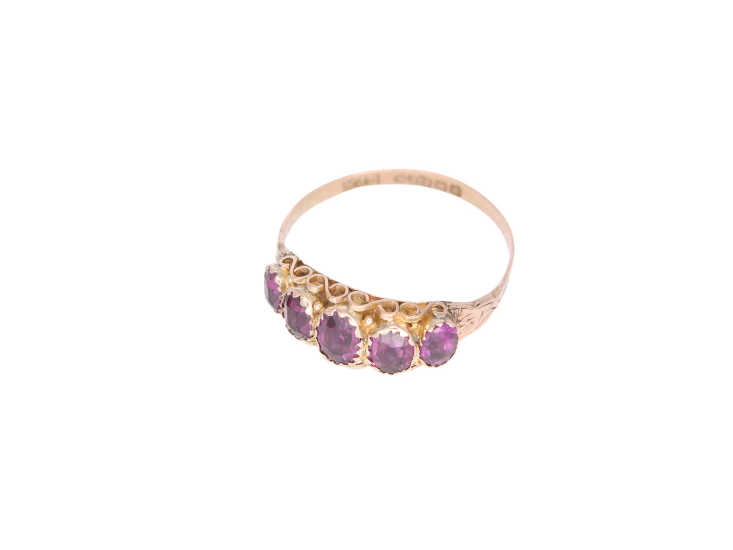 Antique 9ct Gold Purple Garnet Ring