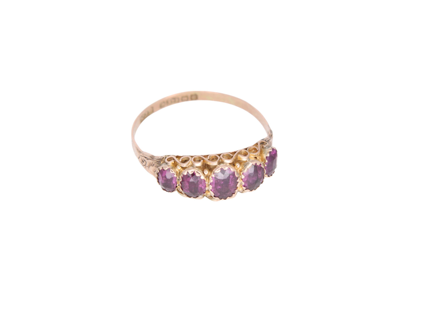 Antique 9ct Gold Purple Garnet Ring