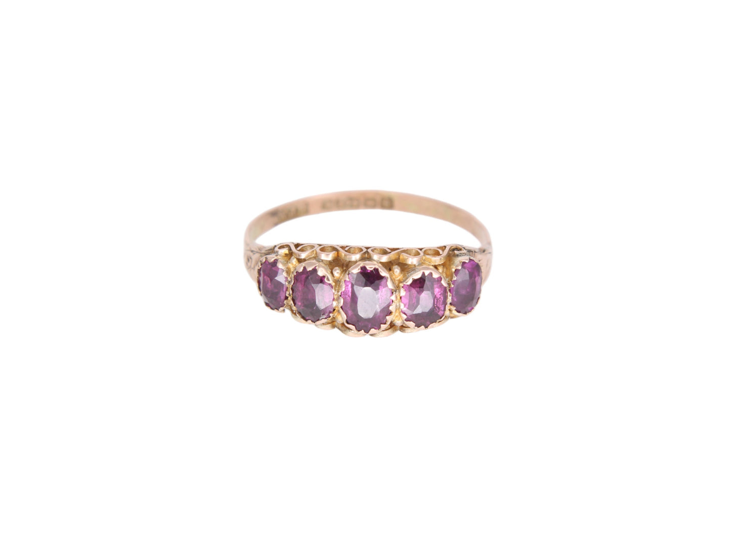 Antique 9ct Gold Purple Garnet Ring