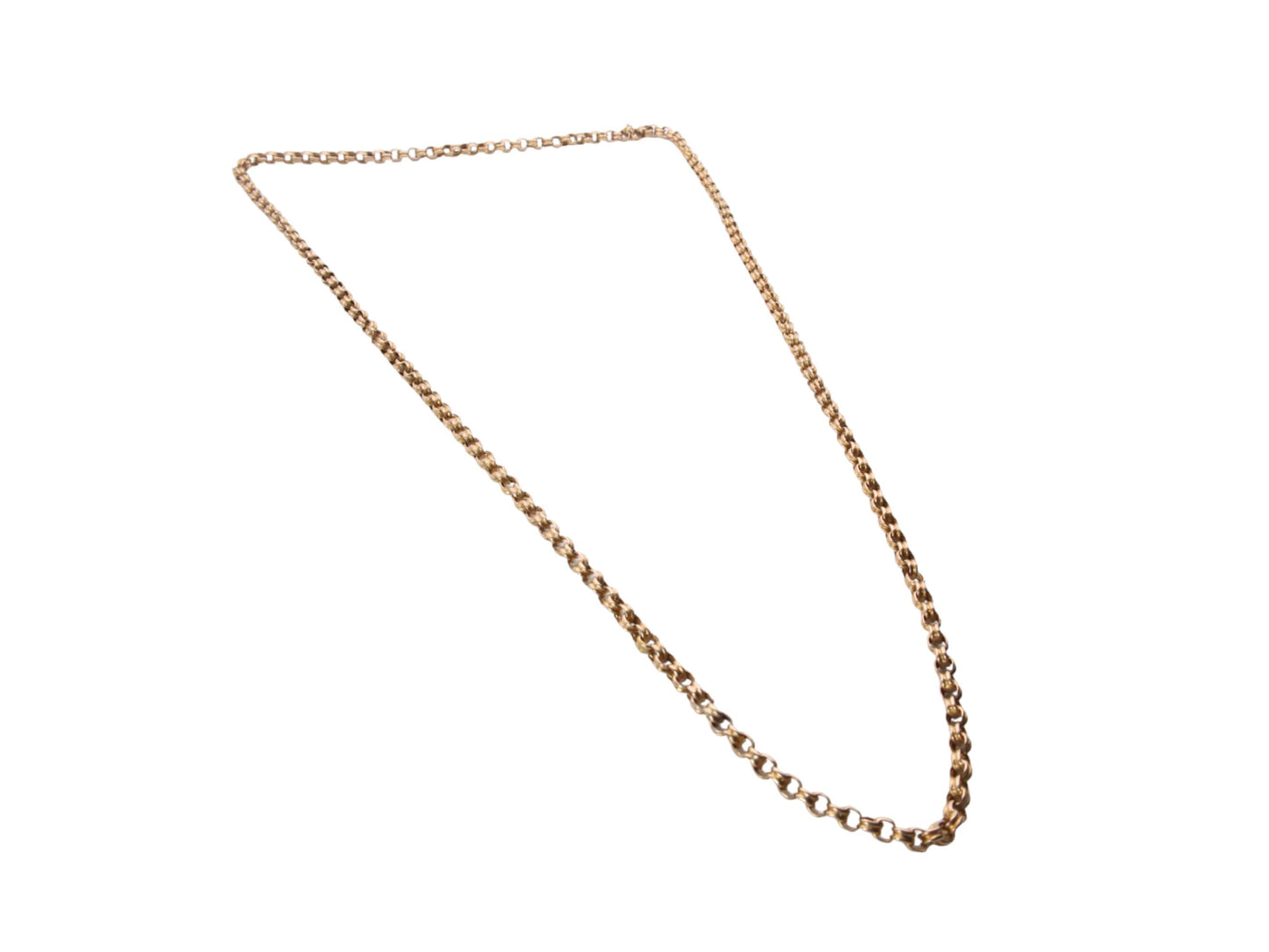 Antique 9ct Gold Ribbed Belcher Necklace Chain, 29"