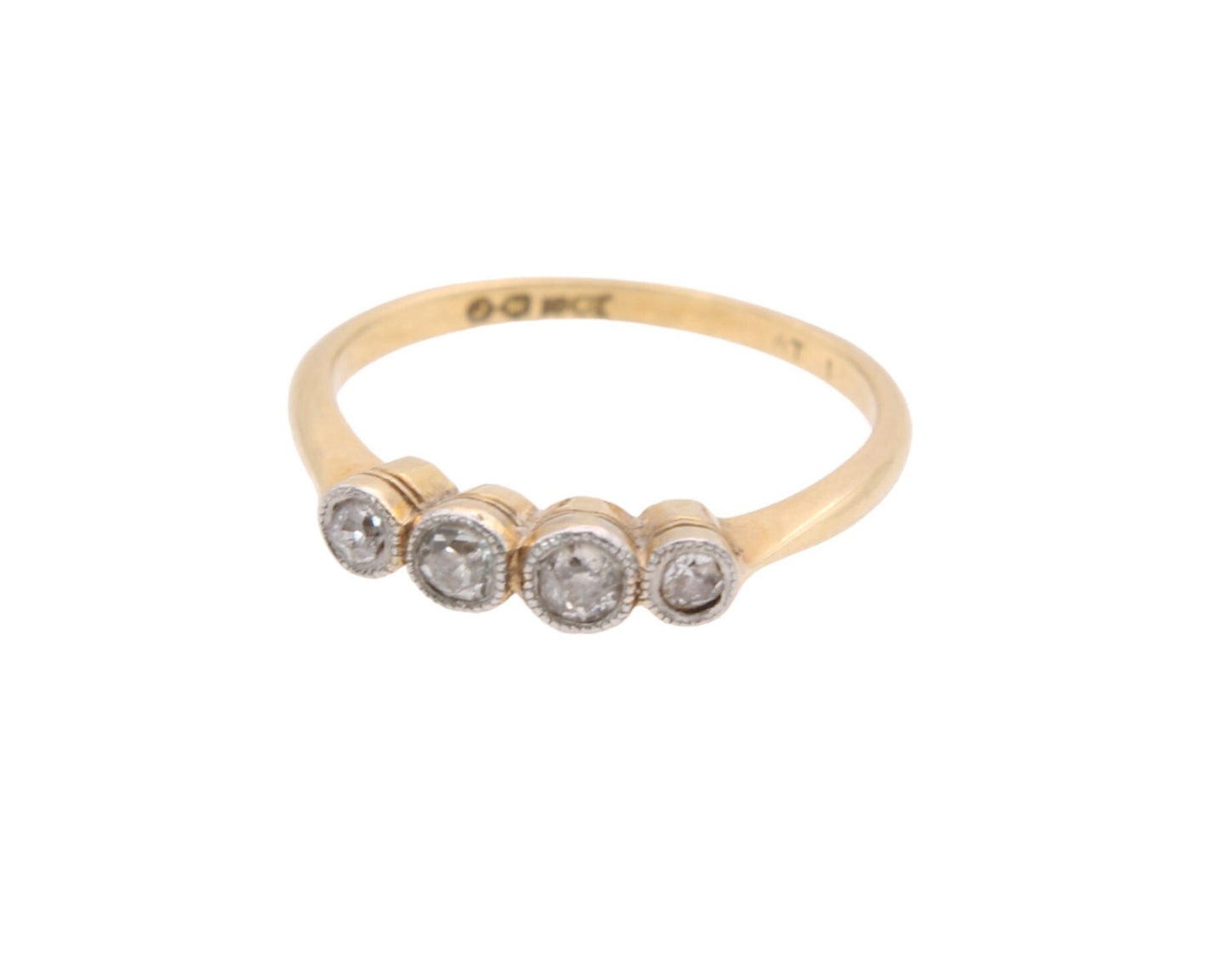 Antique Art Deco 18ct Gold & Platinum Bezel Set Diamond Ring, 0.20ctw