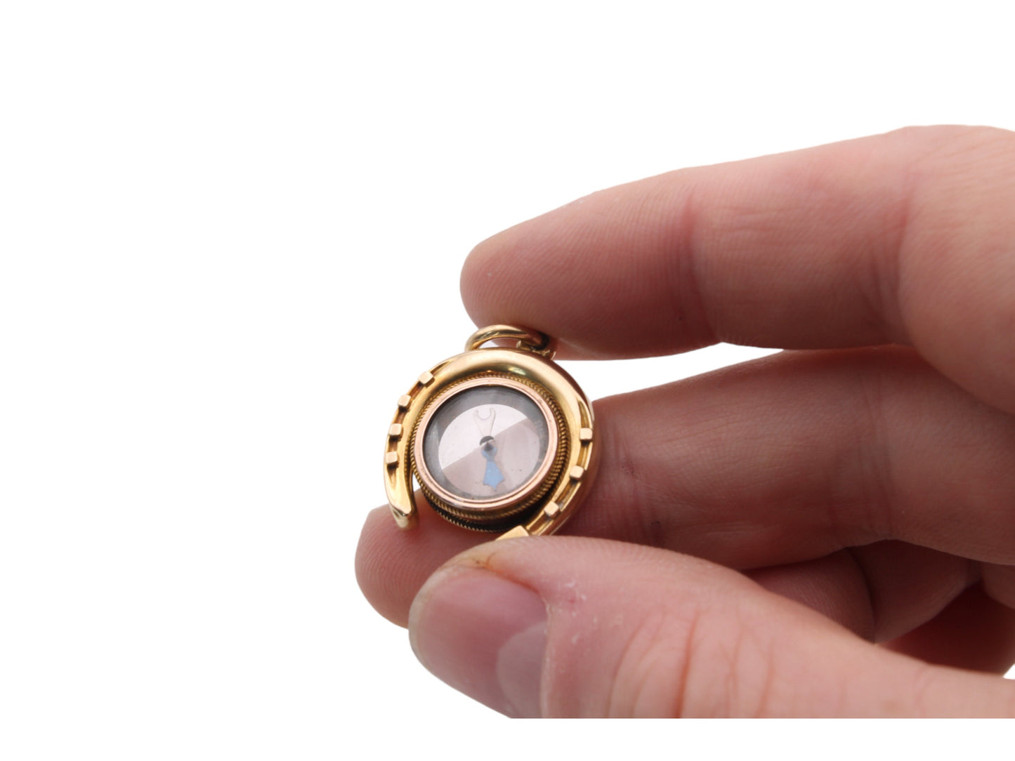 Antique-Victorian-15ct-Gold-Compass-Horseshoe-Pendant