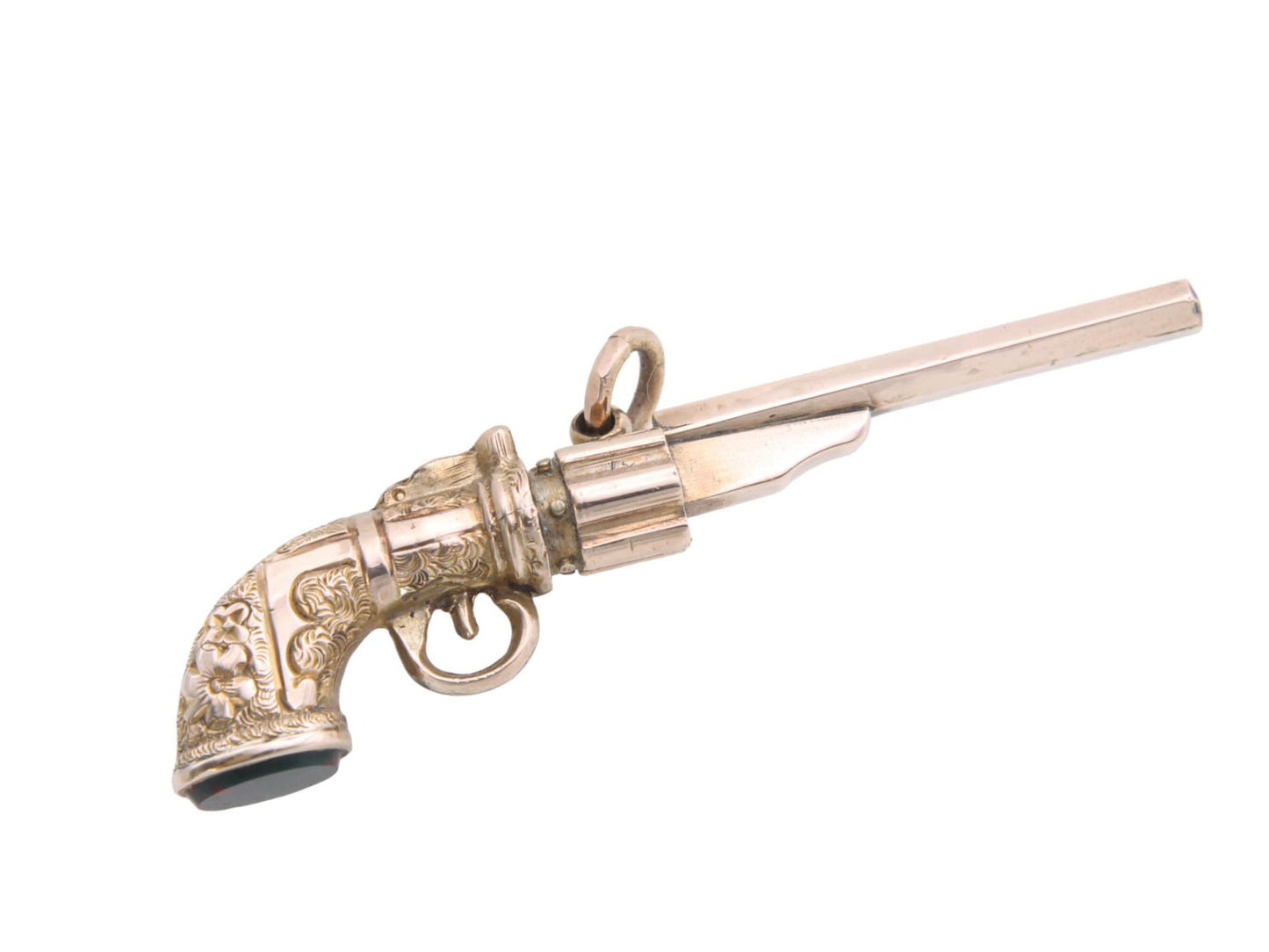 Antique 9ct Gold Revolver Gun Watch Key Pendant