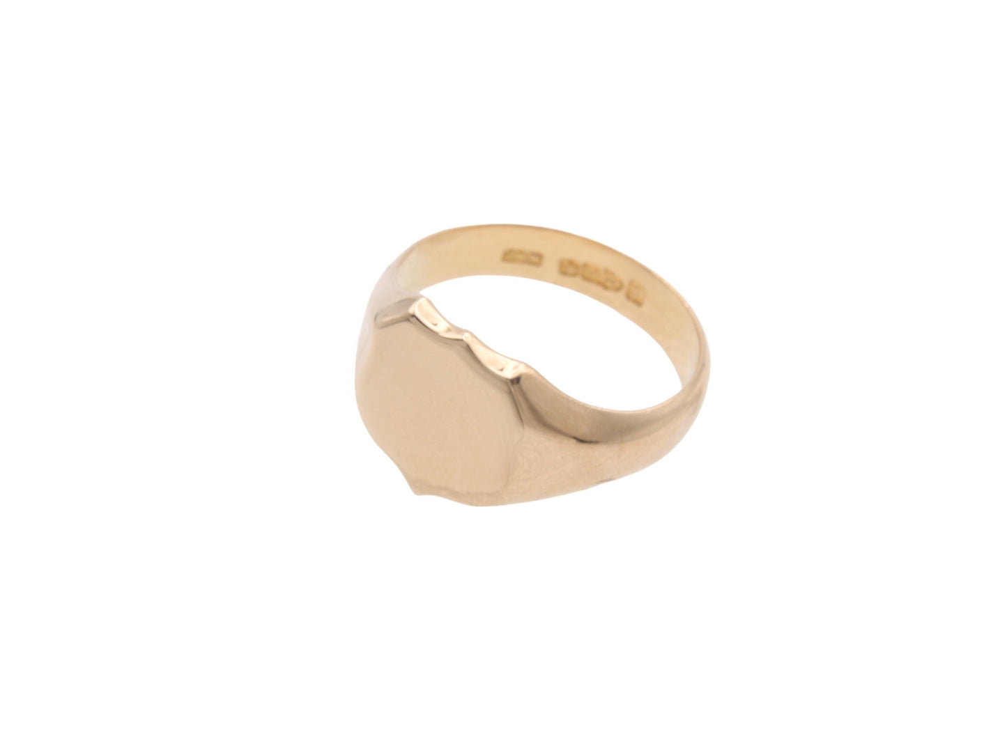 Antique 18ct Yellow Gold Shield Signet Ring, 1919