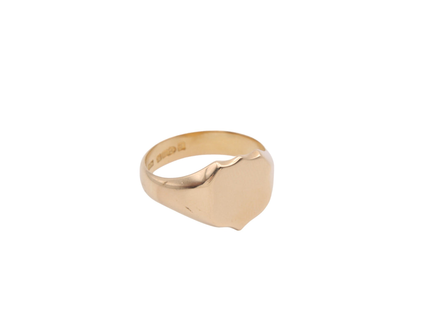 Antique 18ct Yellow Gold Shield Signet Ring, 1919