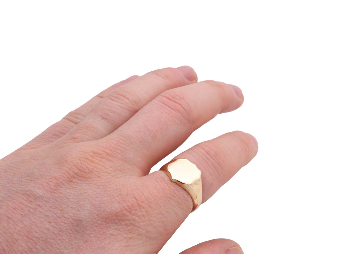 Antique 18ct Yellow Gold Shield Signet Ring, 1919