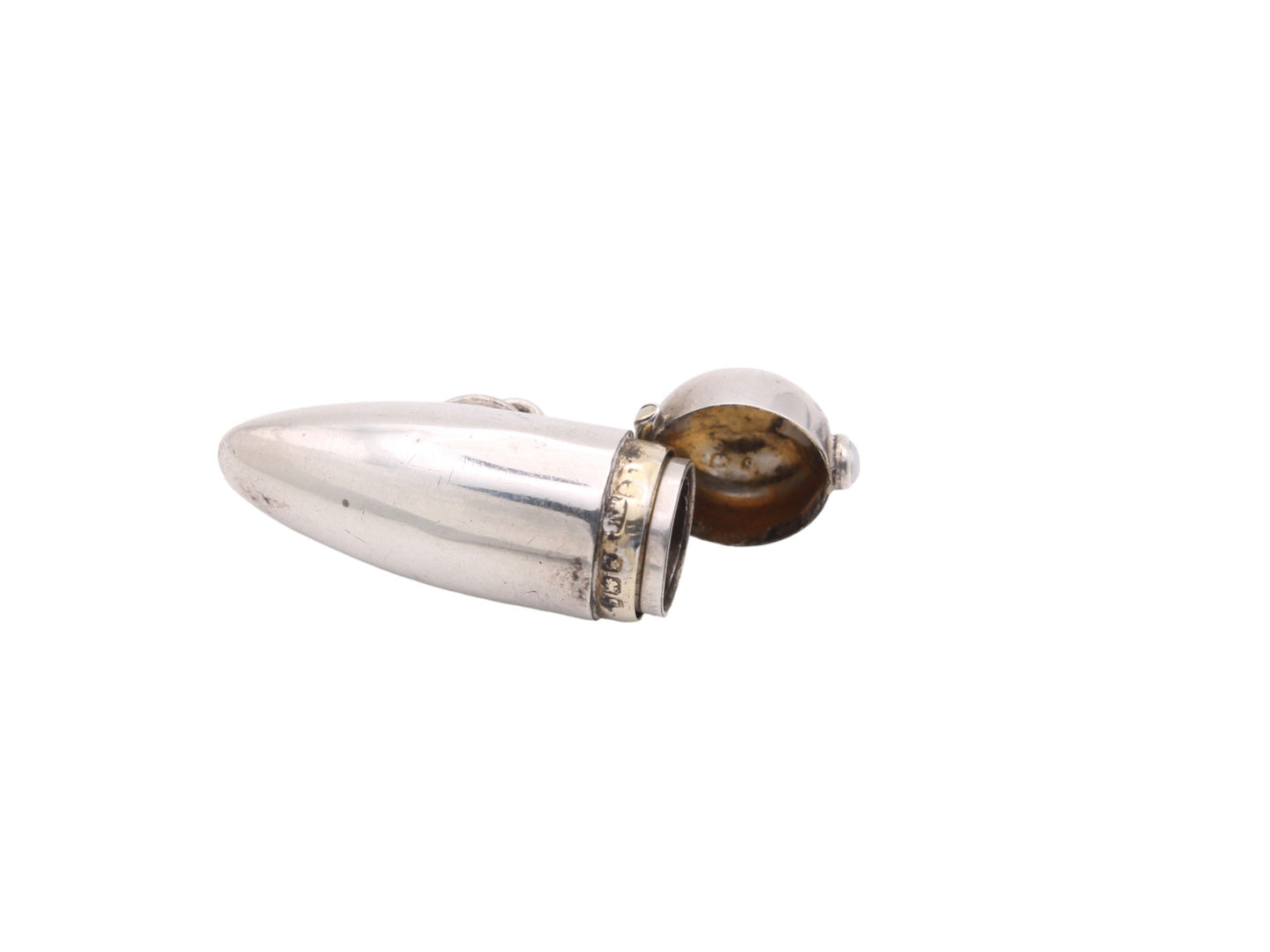 Antique Sterling Silver Bullet Shaped Keepsake Holder