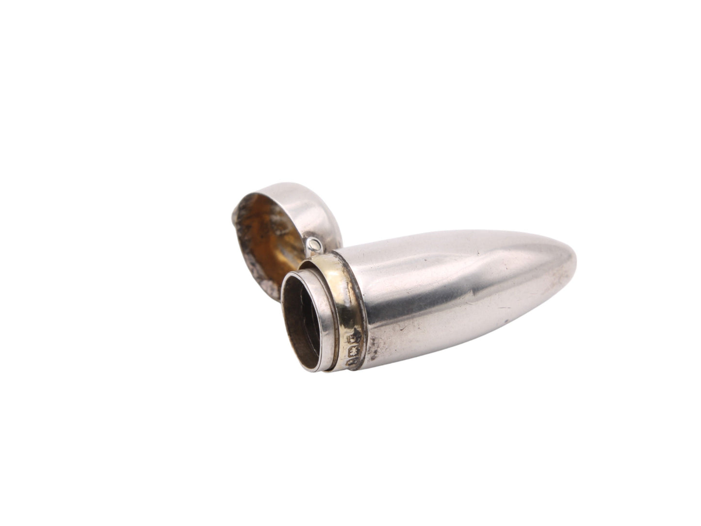 Antique-Sterling-Silver-Bullet-Shaped-Keepsake-Holder