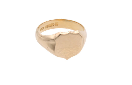 Antique 18ct Yellow Gold Shield Signet Ring, 1919