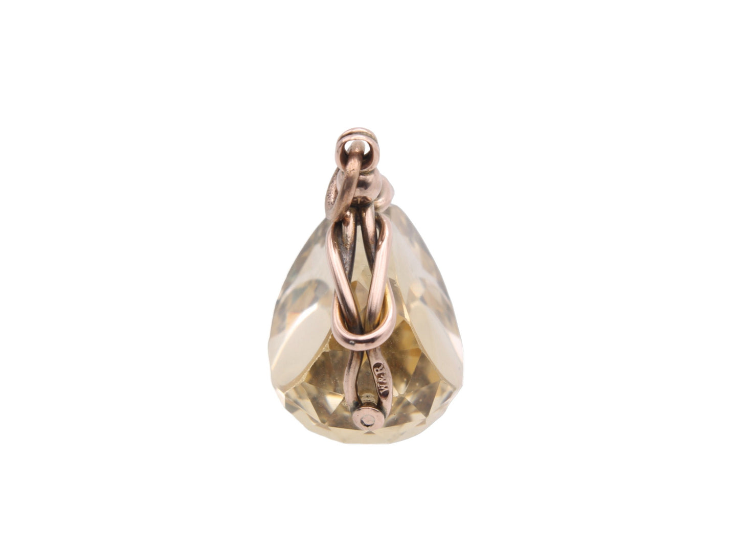 Antique 9ct Gold Citrine Spinner Pendant