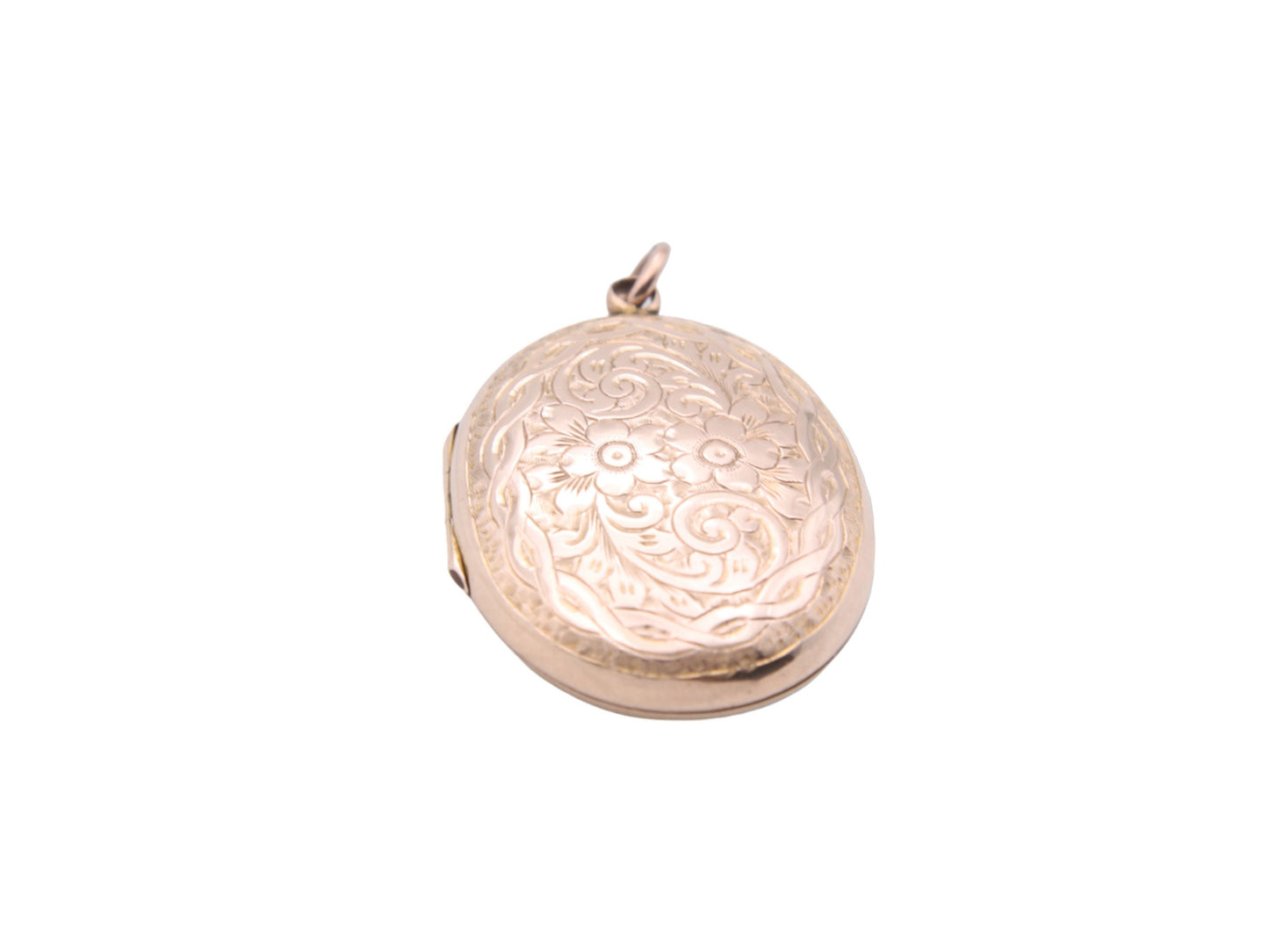 Antique Edwardian 9ct Gold Engraved Locket