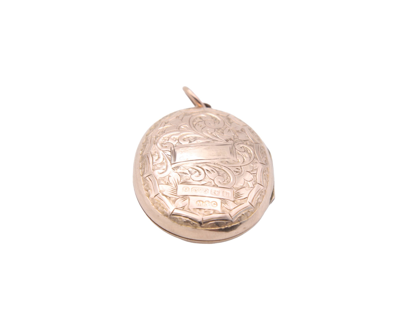 Antique Edwardian 9ct Gold Engraved Locket