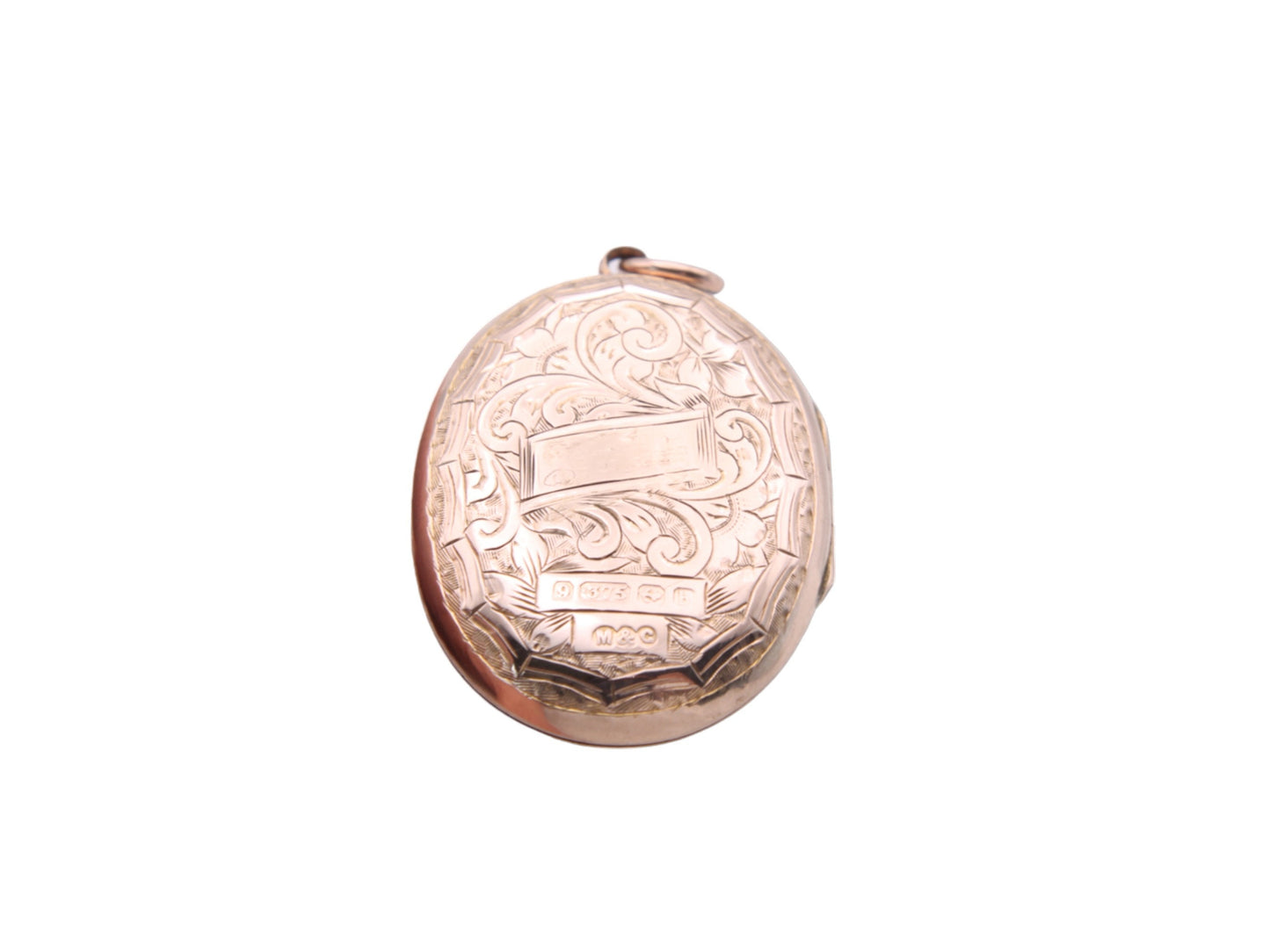 Antique Edwardian 9ct Gold Engraved Locket