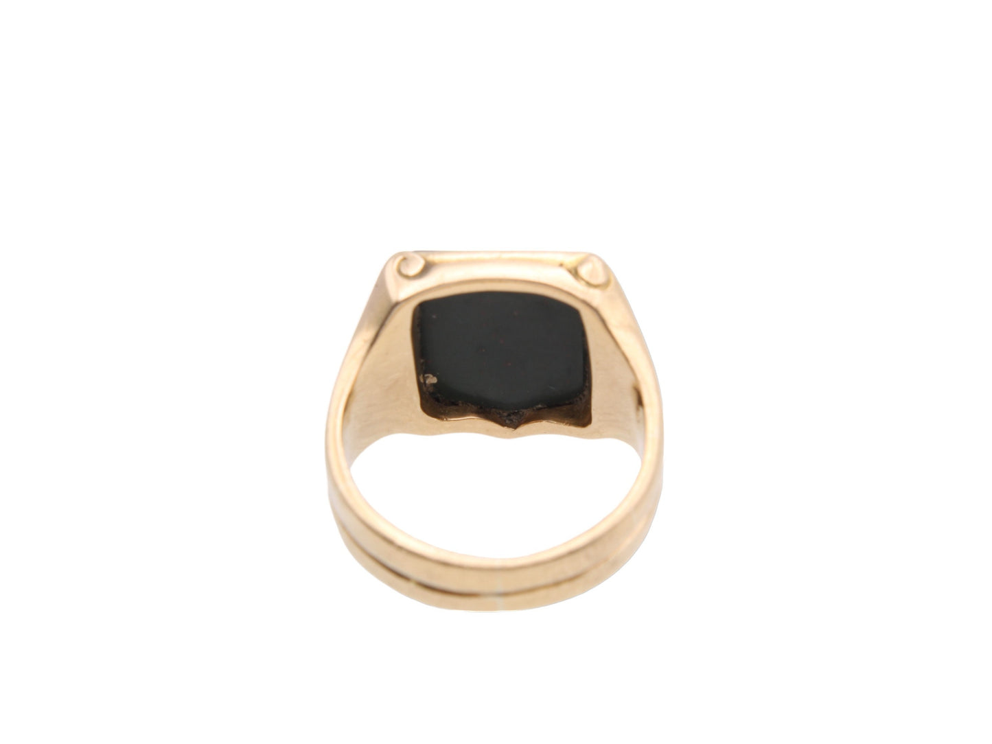 Antique 18ct Gold Intaglio Bloodstone Shield Signet Ring - Fairly And Firmly, 1869