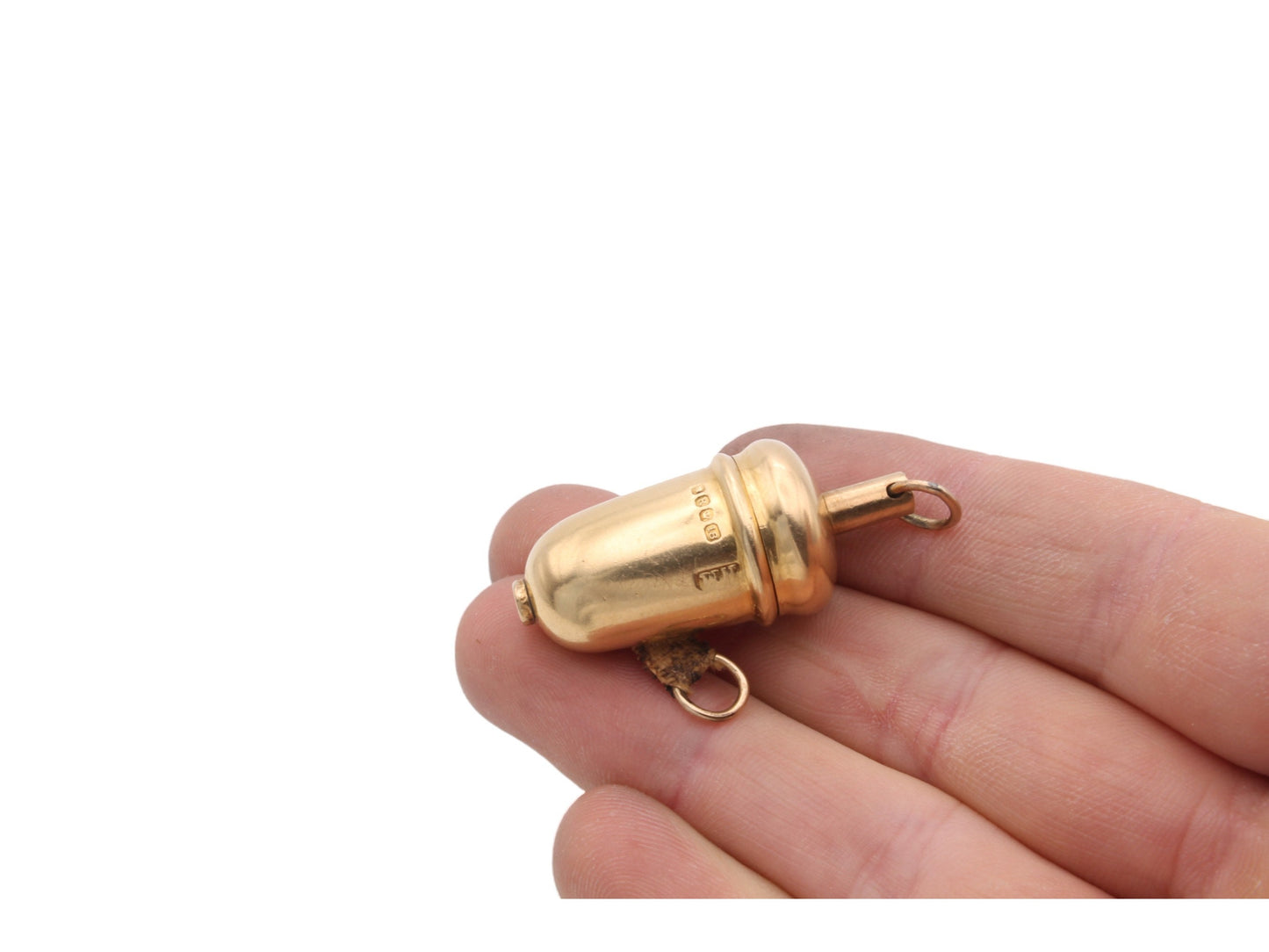 Antique 18ct Gold Acorn Sewing Tape Measure Pendant, 1892