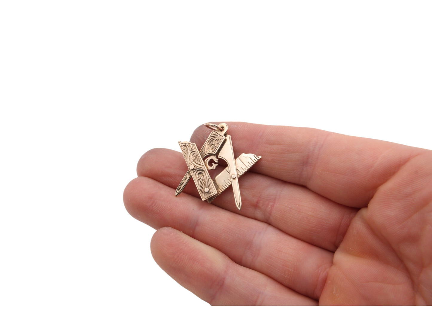 Vintage 9ct Gold Unfolding Masonic Pendant Charm