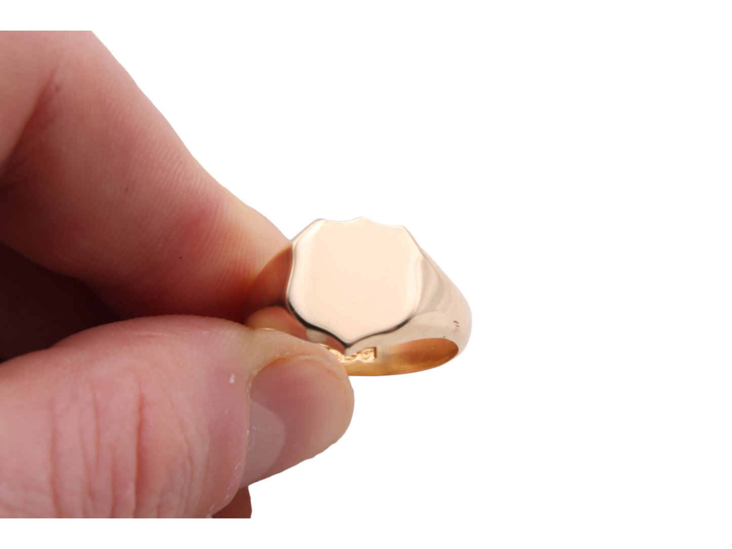 Antique 18ct Yellow Gold Shield Signet Ring, 1919