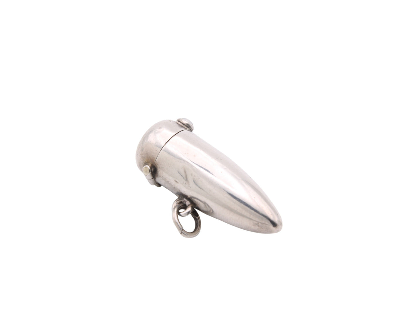Antique Sterling Silver Bullet Shaped Keepsake Holder