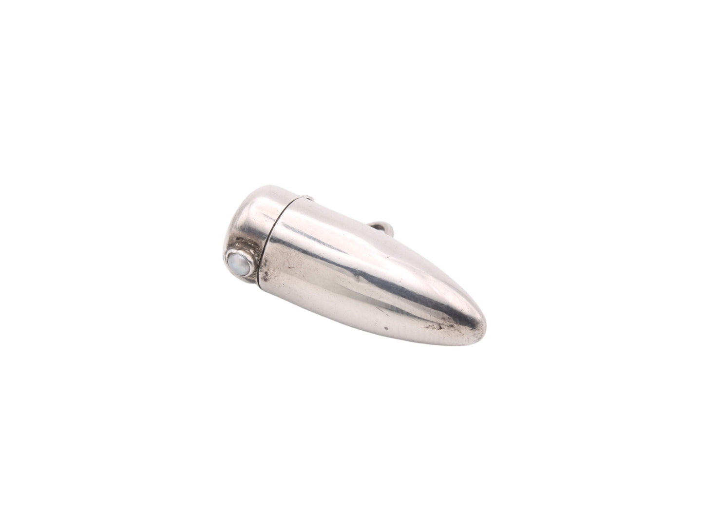 Antique Sterling Silver Bullet Shaped Keepsake Holder