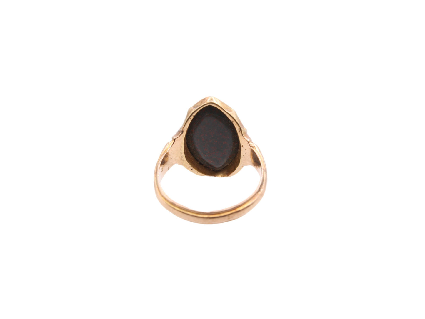 Antique 15ct Yellow Gold Lozenge Shaped Bloodstone Signet Ring