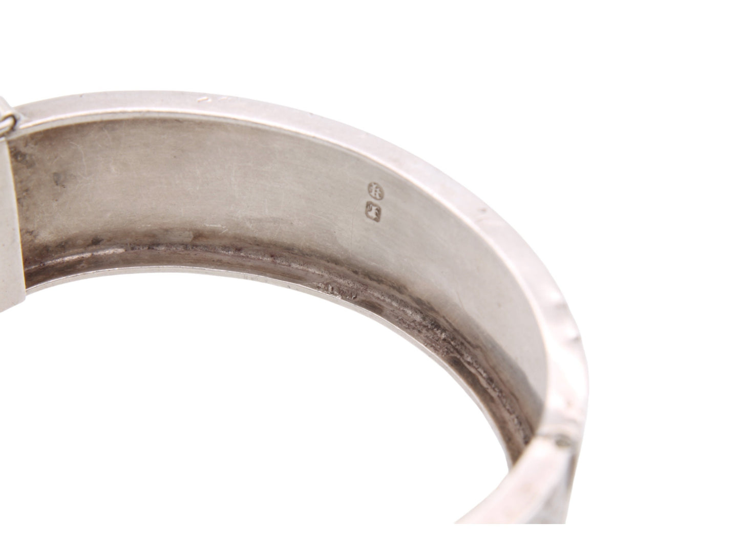 Antique Victorian Decorative Silver Buckle Bangle, 1884