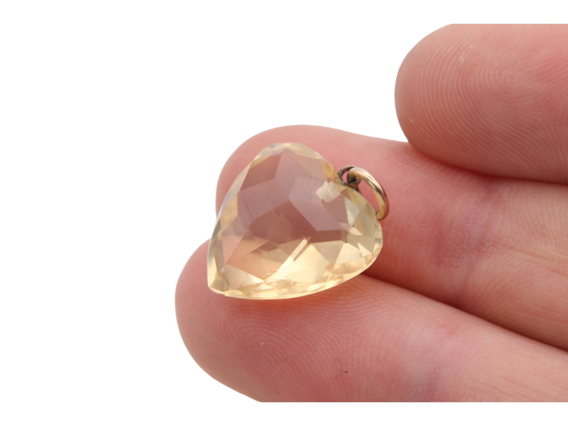 Antique-9ct-Gold-Faceted-Citrine-Heart-Pendant