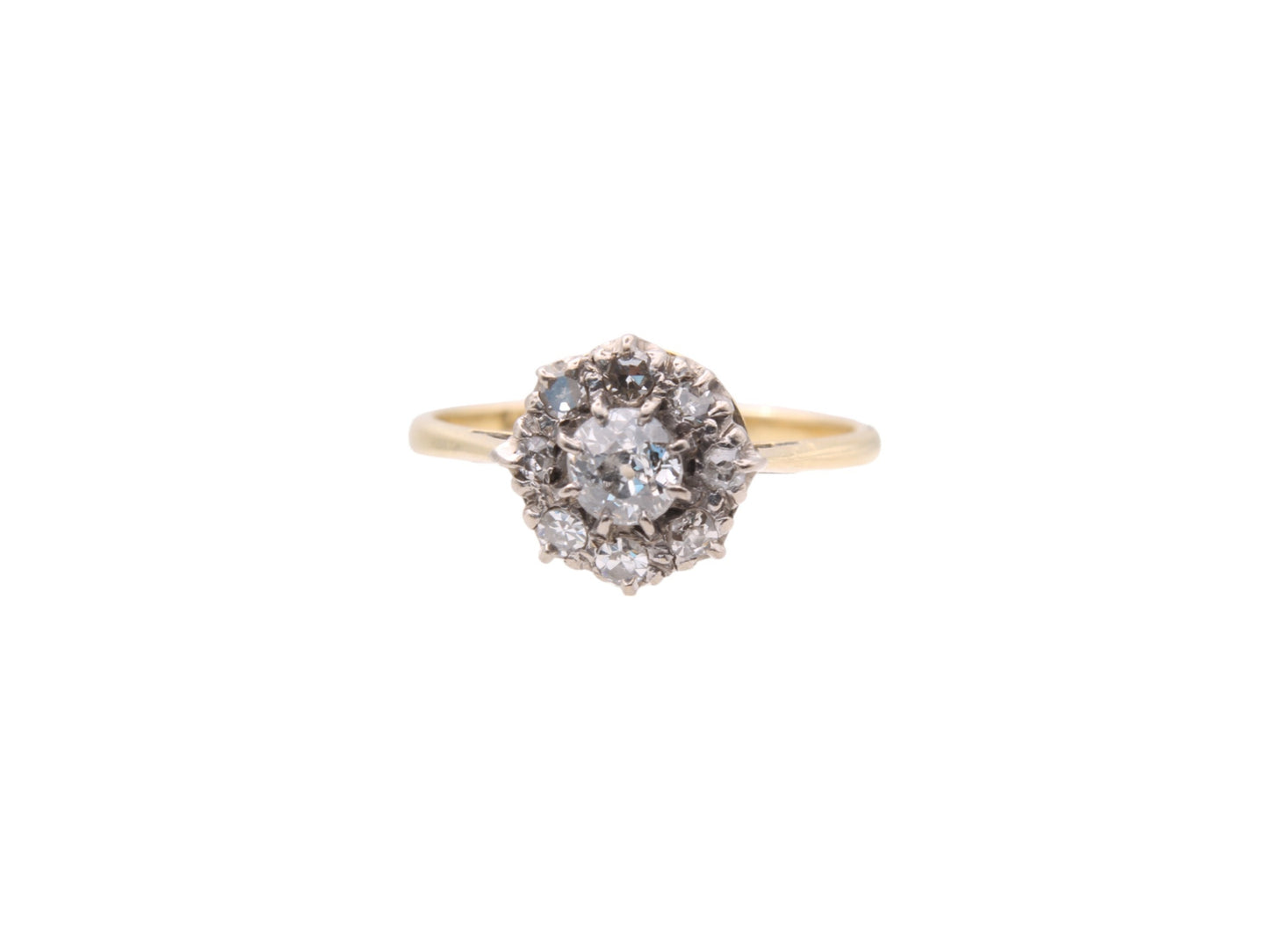 Antique 18ct Gold Diamond Cluster Ring