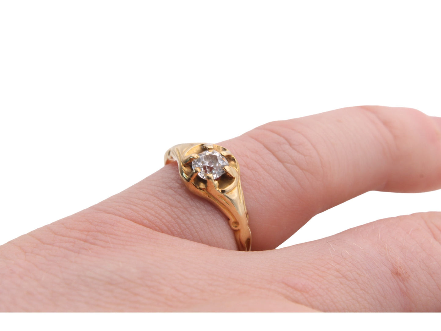 Antique 18ct Yellow Gold Diamond Ring .3ct