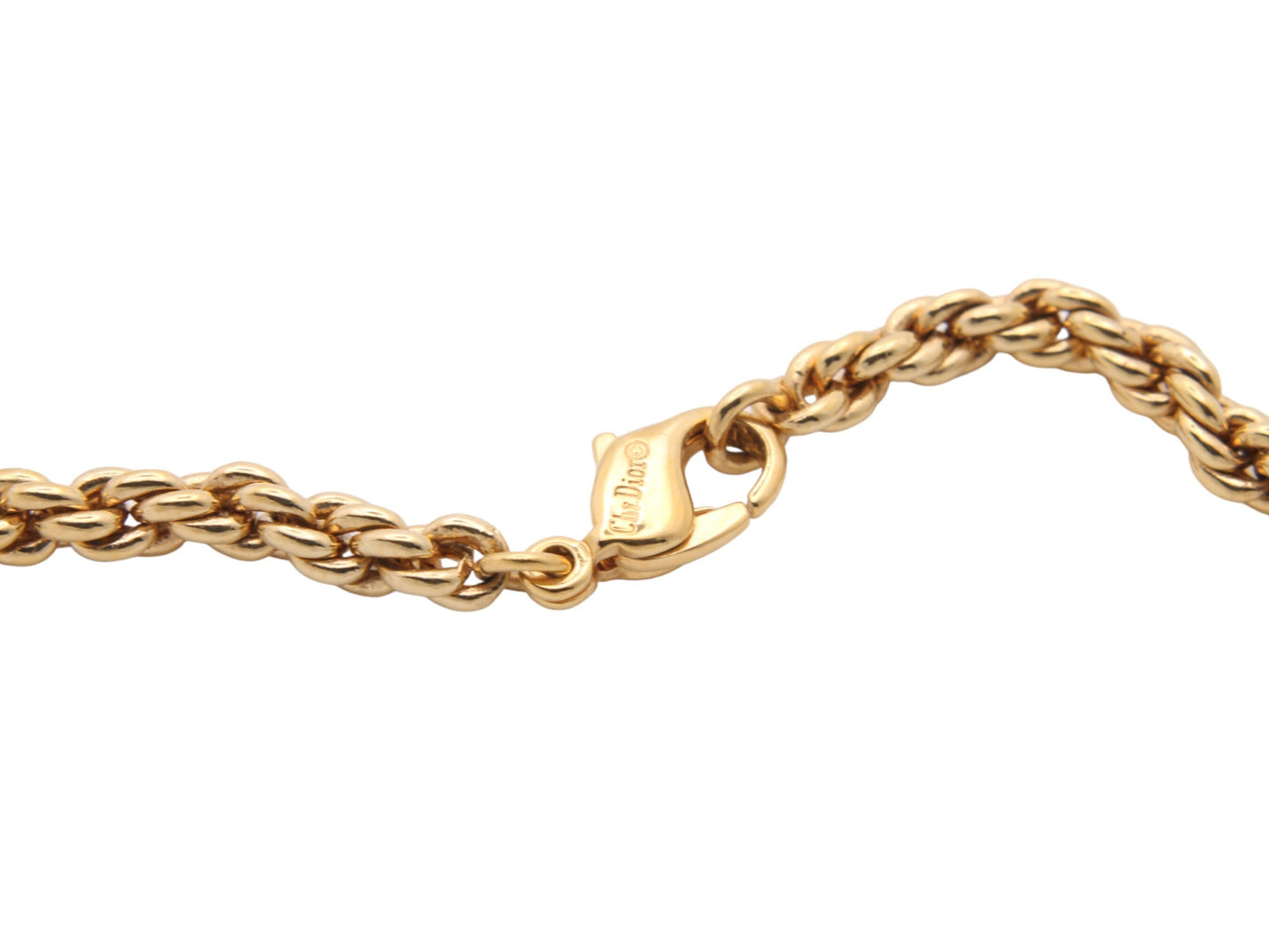 Vintage Christian Dior 18ct Gold Plated Rope Necklace