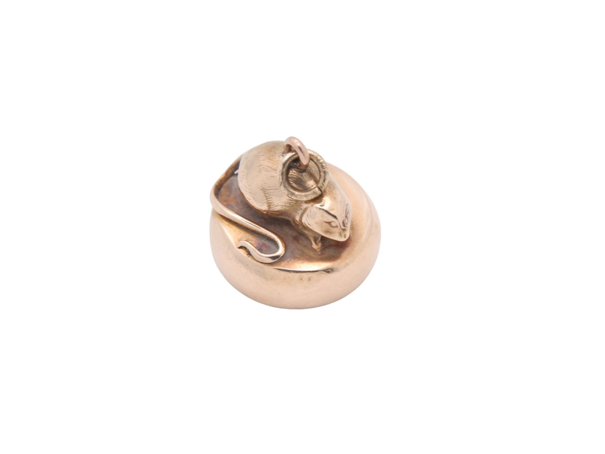Antique-9ct-Gold-Mouse-Pendant-Fob