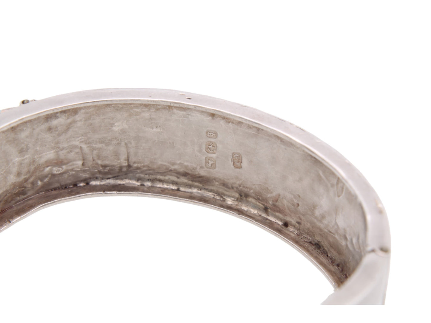Antique Victorian Decorative Silver Buckle Bangle, 1884