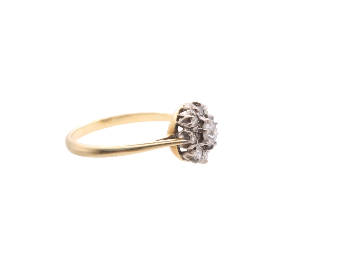 Antique 18ct Gold Diamond Cluster Ring