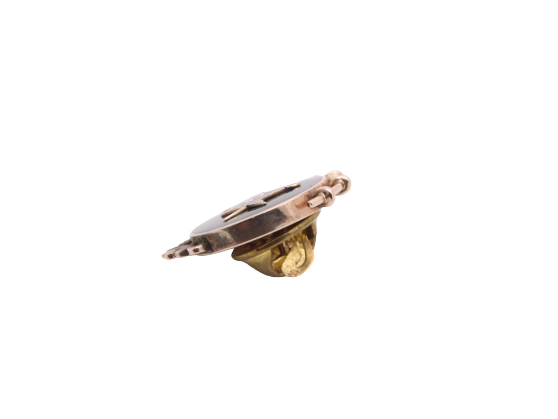 Antique-9ct-Gold-Masonic-Enamel-Brooch-Pin